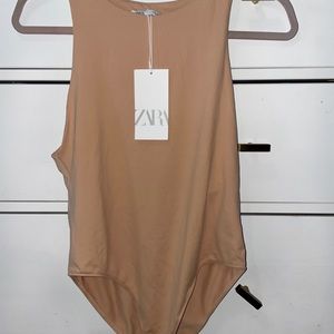 Halterneck bodysuit - beige pink- L